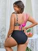 Leopard Print High Waist Plus Size Bikini with Split Back Tie - Sexy European & American Style