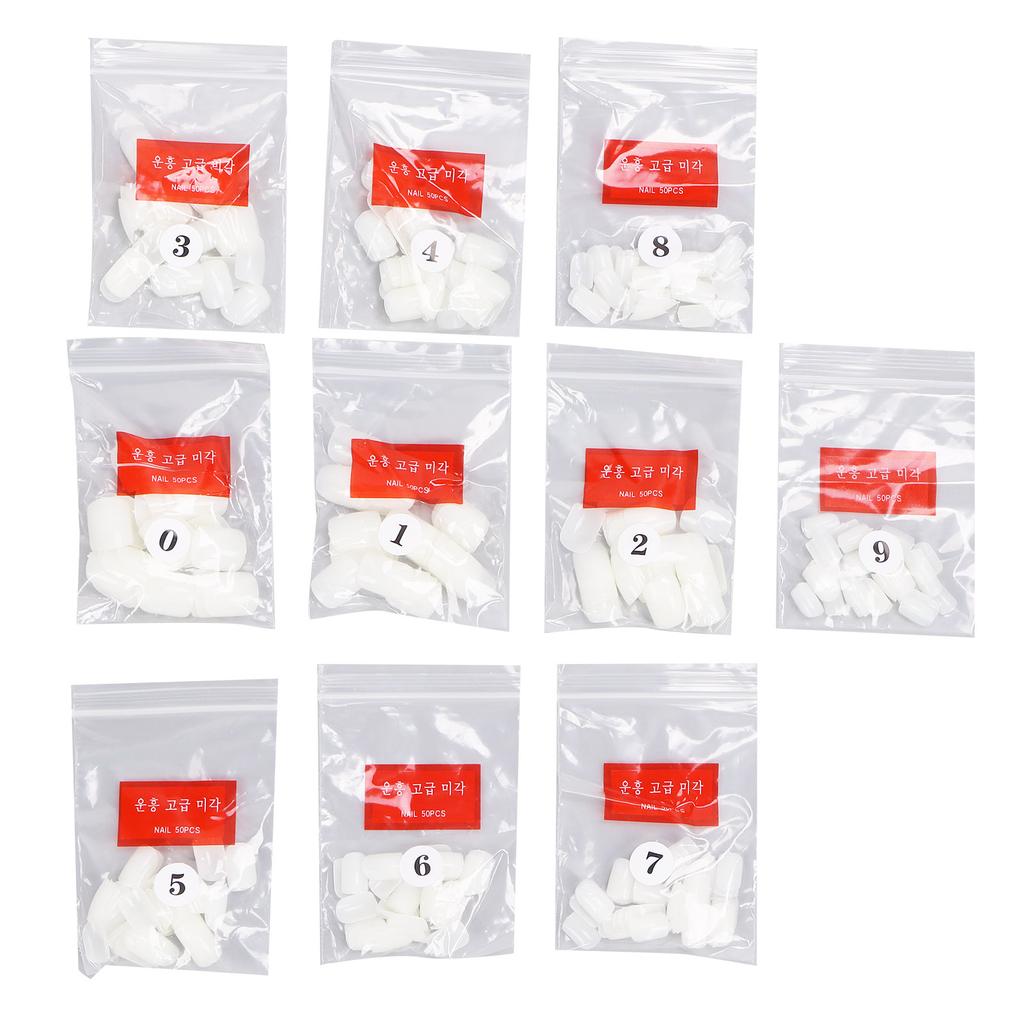 500 Stück Kurze Quadratische Nägel DIY Kunst Maniküre Salon Vollabdeckung Falsche Nagelspitzen für Frauen Natürlich