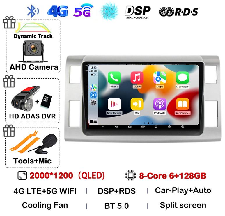 Android 14 Auto Carplay Car Radio For Toyota Previa 3 III XR50 Estima 2006-2019 Multimedia Navi GPS Player Stereo Head Unit DSP