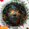 Mystical Glowing Eyes Tree Face Metal Wall Art