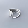 925 Silver Unique Oval Big Simple Ring For Women Jewelry Finger Adjustable Open Vintage Ring For Party Birthday Gift