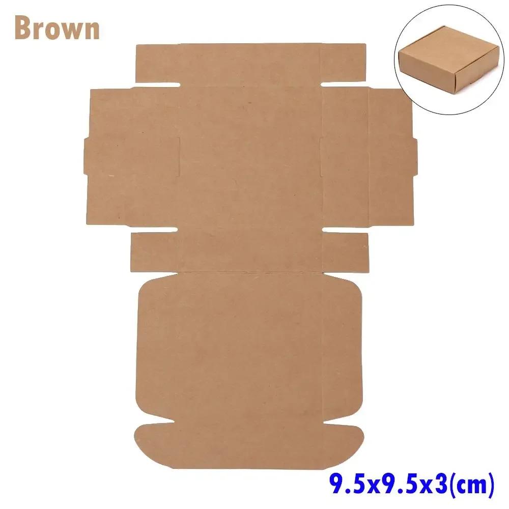 10pcs 9sizes Wedding Event Gift Craft Jewelry Candy Storage Cardboard Package Kraft Paper Box Wrapping