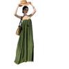 Island Vacation Design Sense, Big Swing, Retro Green Pleated Lace Suspender, Beautiful Long Skirt, Elegant Temperament