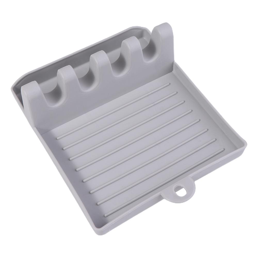 Punch Free with Drip Pad Hangable Pot Lid Holder Spatula Rack Spoon Rest Tableware Storage Rack