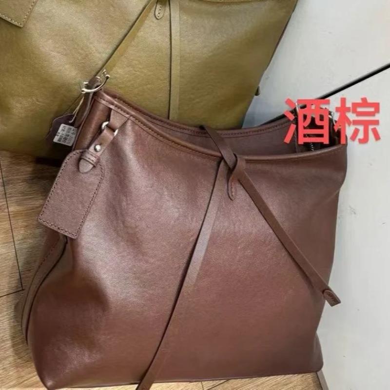 Women's Genuine Leather Handbag Spacious Vintage Shoulder Bag for Women Soft Leather Minimalist Fashi Commuter Crossbody Bag