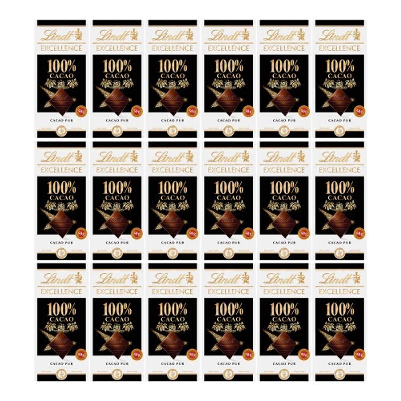 Шоколад темный Lindt Excellence Cacao 100% 50г x 18 плиток