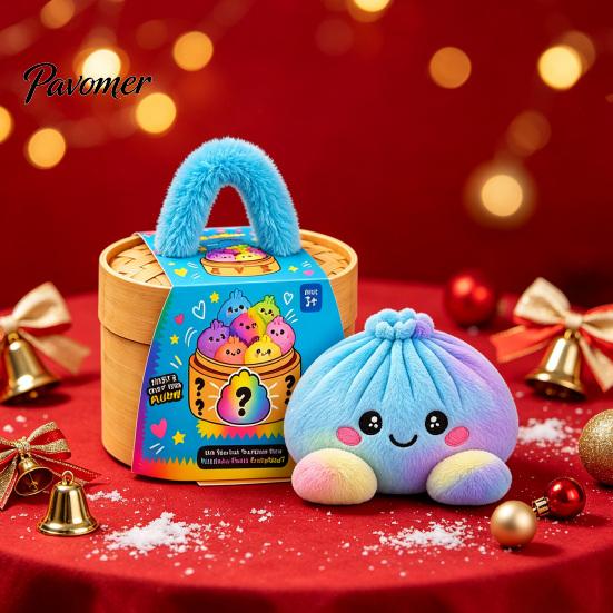 Cute Plush Steamed Bun Doll Big Mystery Dumpling Toy, Stuffed Pillow, Soft Kawaii Food Unique Novelty Gift for Birthday Cushion Home Office