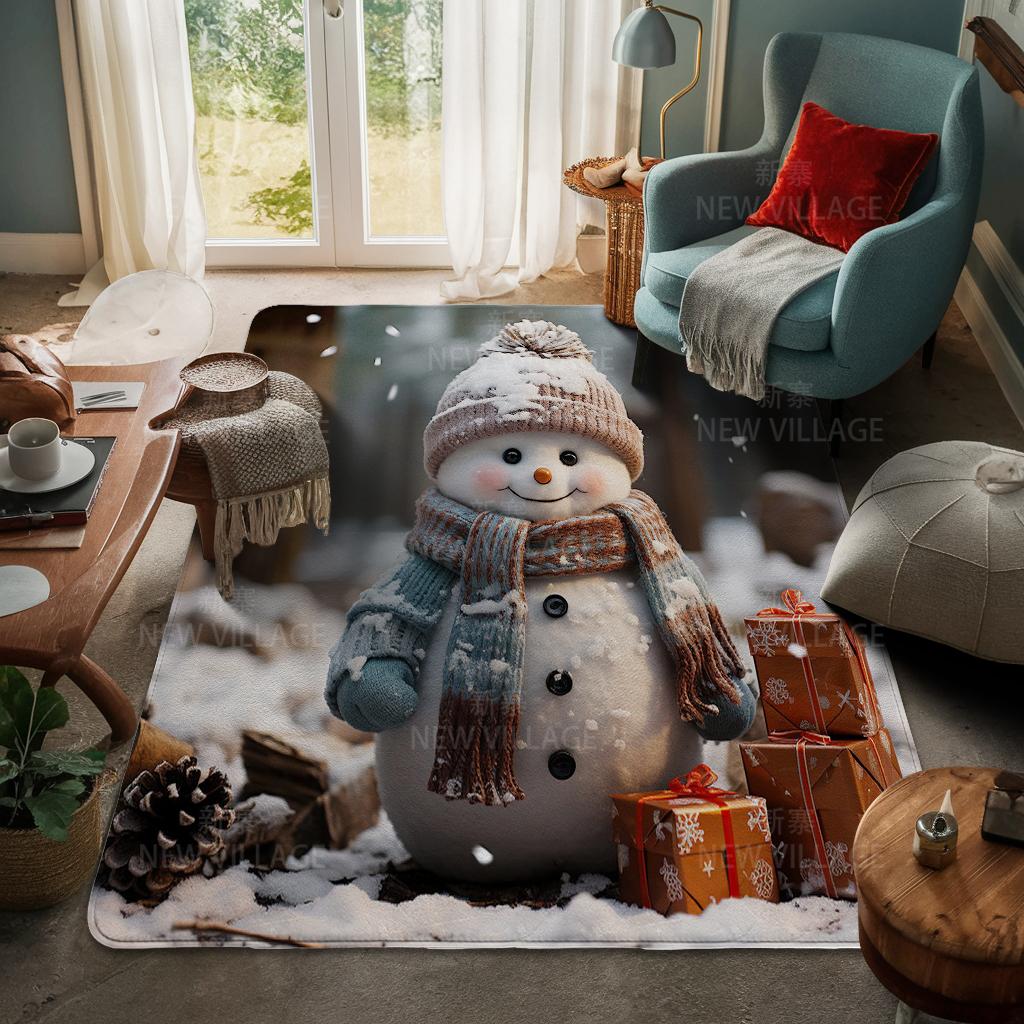 House Entrance Carpet Home Door Mat Living Room Bath Foot Bathroom Non-slip Water Absorption Rugs Bath Merry Christmas Winter