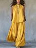 2026 European and American Cross-border New Foreign Trade Women's Clothing Autumn and Summer Solid Color Fashion Casual Loose Loose Pants Two-piece 