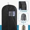 3D Transparent Non-Woven Garment Dust Cover Bag - Black Portable Suit Protector