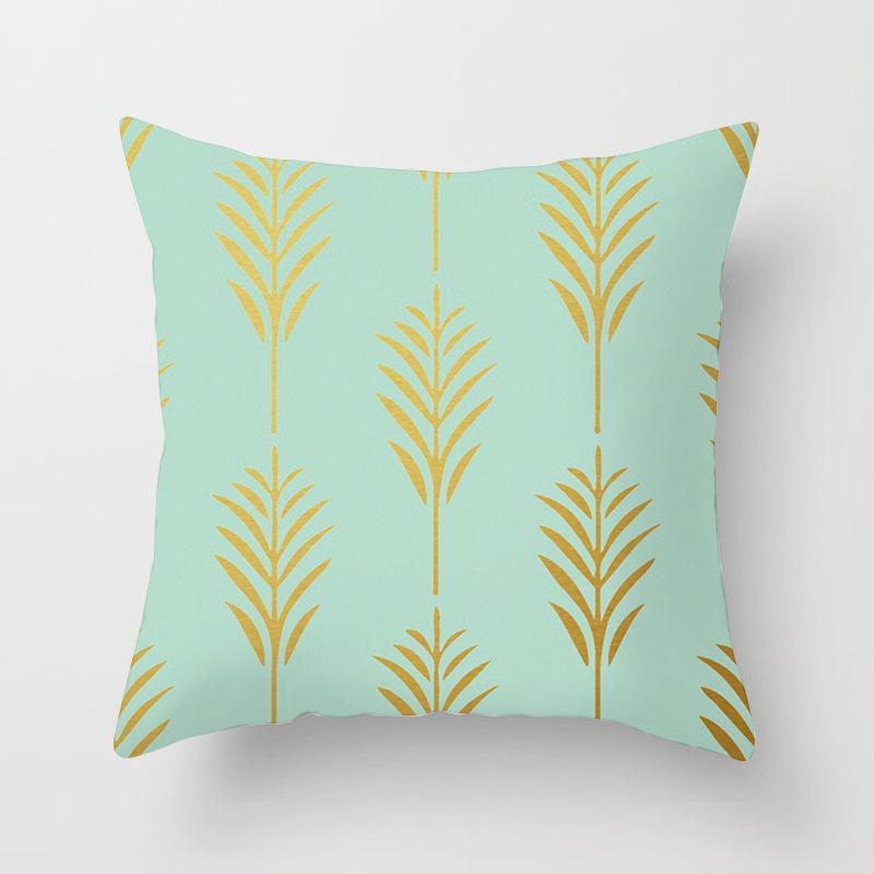 Sofa Pillow Cover, Cushion Cover, Nordic Home Textile Fabrics, Simple Golden Digital Printing
