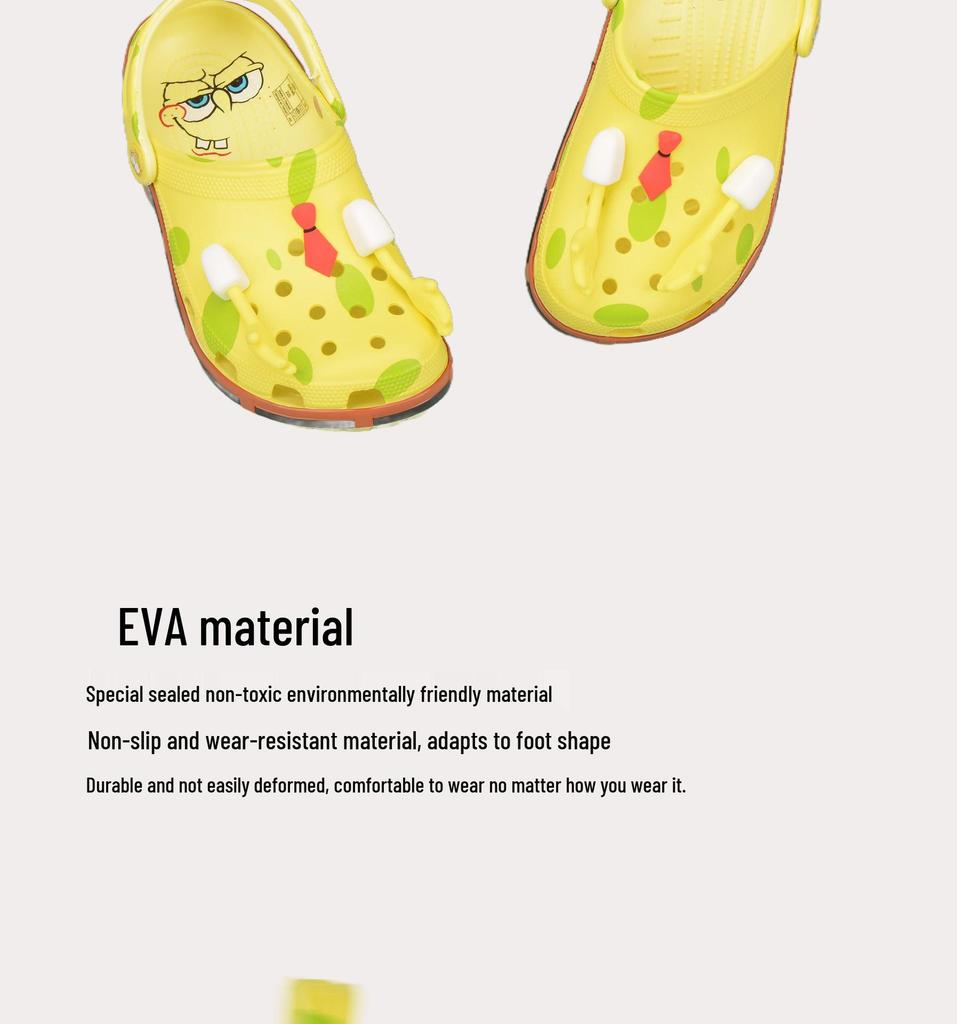 SpongeBob & Patrick Cartoon Crocs for Toddlers - Non-slip, Wear-resistant Beach Sandals