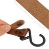 AOTU 4Pcs PU Leather Strap S-Shape Plastic Hooks for Outdoor Camping Hanging Pots Pans