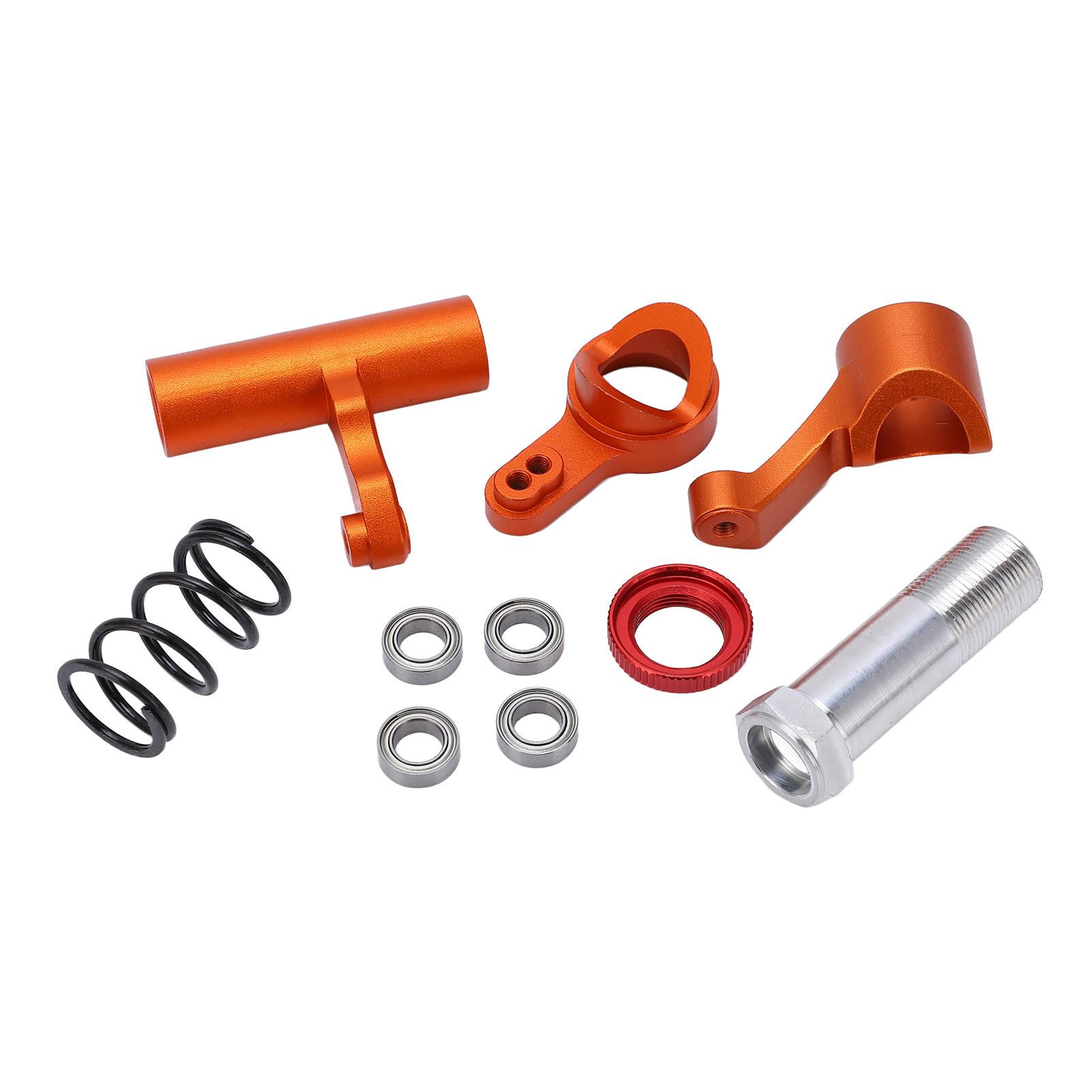 

Aluminum Steering Assembly RC Car Steering Knuckle Kit Orange for ZD Racing 17 Remote Control