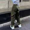Baggy-Cargohose für Damen, Streetwear, Hip-Hop-Jogger, Jogginghose, lässige, lockere Hose mit weitem Bein