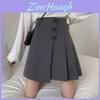 Women Spring Highwaist Pleated Skirt With Button Details For Casual And Office Wear