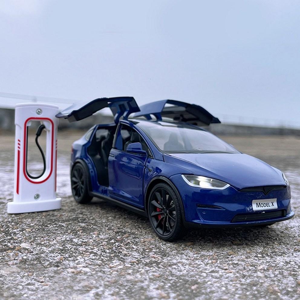 1:24 Tesla Model X Diecast Alloy Pull-Back SUV Model Car - X_Black
