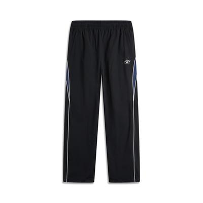 Li Ning Série Lifestyle Sportif Américain Vintage Décontracté Ample Jambe Droite Taille Moyenne Joggers Tricotés Homme Joggers Noir Bleu Marine Foncé AYKU747-1