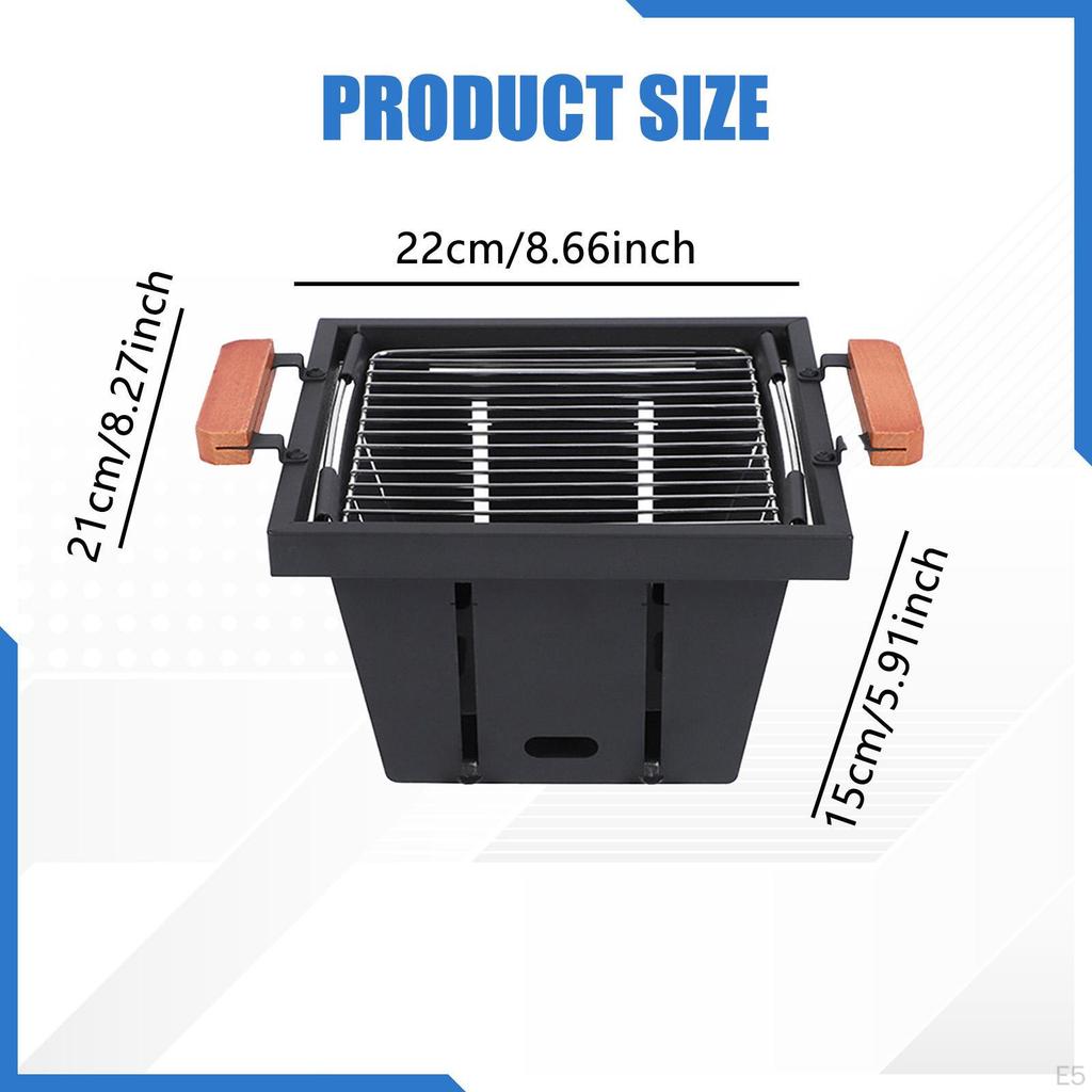 Barbecue Grill Foldable Compact Grate Net for Family Parties Garden Farmhouse