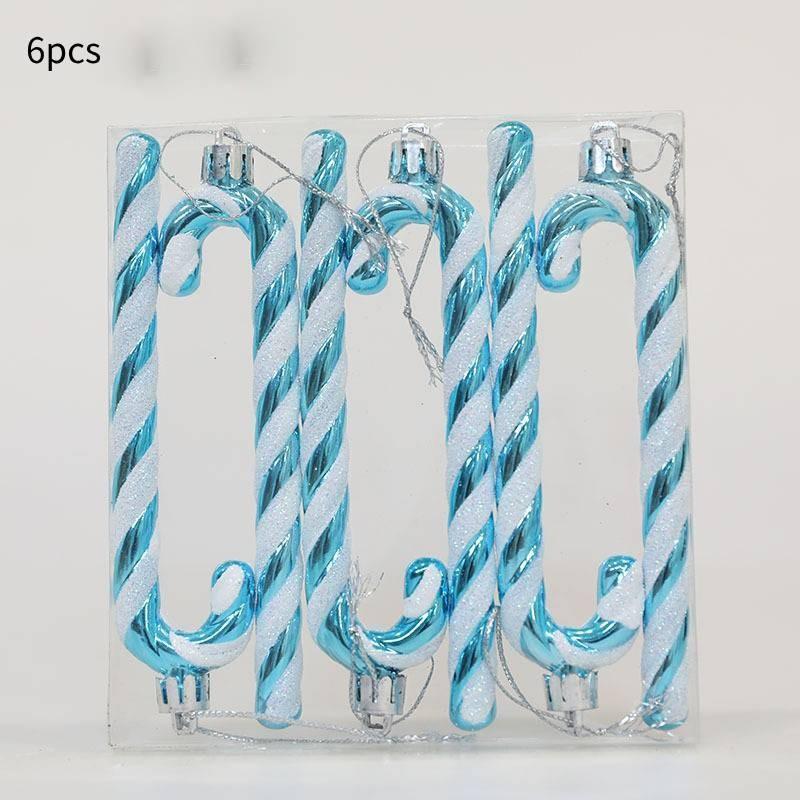 X 6 Candy Cane Glitter Hanging Christmas Tree Decoration Santa Ornament Xmas