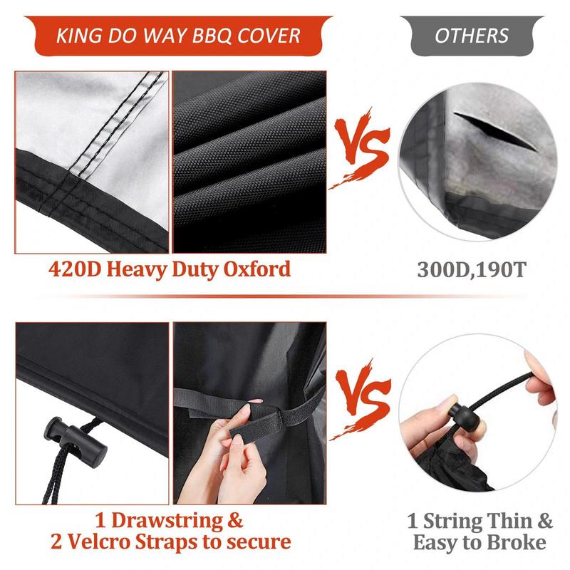 

BBQ Cover Weather Resistant BBQ Covers Waterproof Heavy Duty Durable Barbecue Cover Compatible For Most Brands чёрный