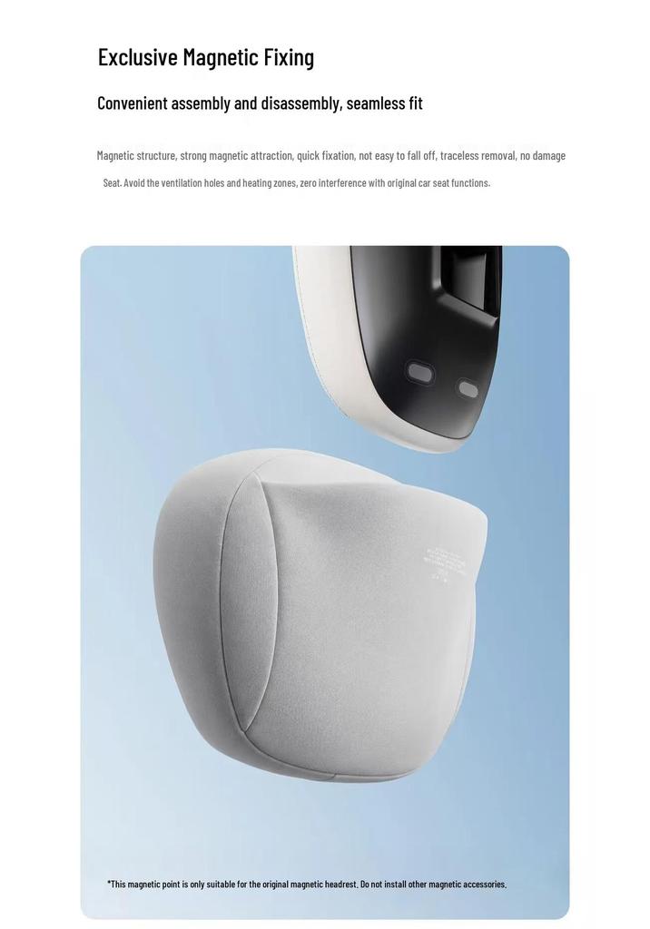 Compatible with 26 Xiaomi SU7 Models: Magnetic Ice-Cooling Headrest for Car Interiors.