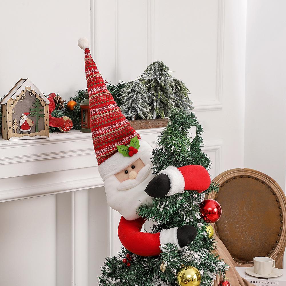 Christmas Decorations Santa Claus Snowman Tree Top Star Christmas Tree Hat Decoration Home Scene Decoration Decoration