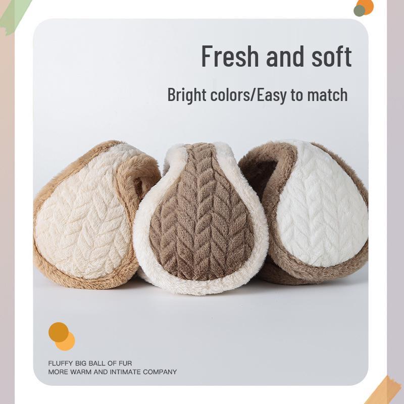 Protetores de Orelha de Pelúcia Dobráveis de Inverno - Quentinhos e Fofos de Pele Sintética de Coelho para Mulheres