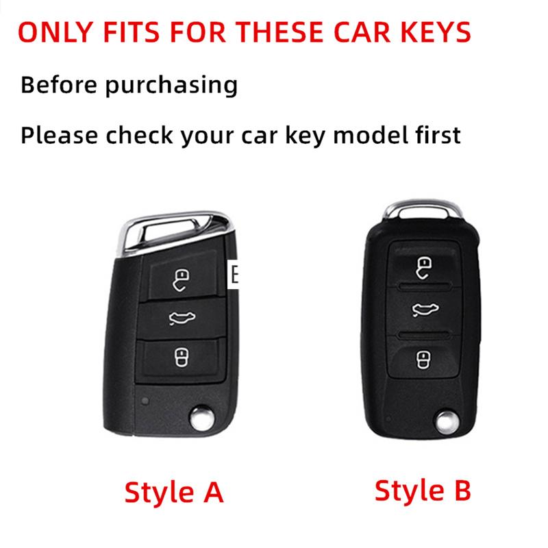 Metal Car Remote Key Cover Case Holder Shell Protector Fob, For Vw Volkswagen T-Roc Golf 7 Polo Tiguan T-Cross Jetta Eos Beetle