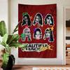 Korea Kpop Band K-katseye Anime Tapestry Hippie Flower Wall Carpets Dorm Decor Cheap Hippie Wall Hanging