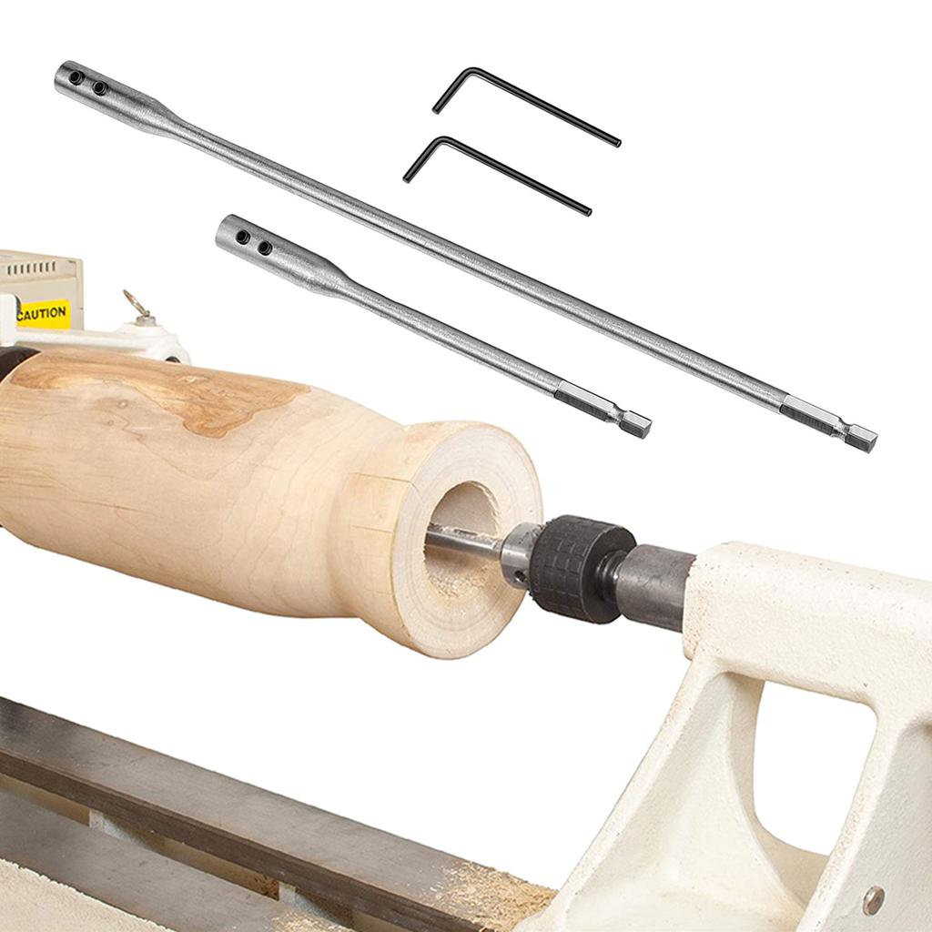 2Pcs Drill Bit Extensions 1/4'' Hexagonal Shank Tool Steel 6Inch and 12Inch for Tight Space Drilling