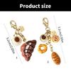 Elegant Coffee and Bread Coin Purse Charm Fashionable Keychain Accessory Stylish Bag Pendant Travel Friendly Keyring
