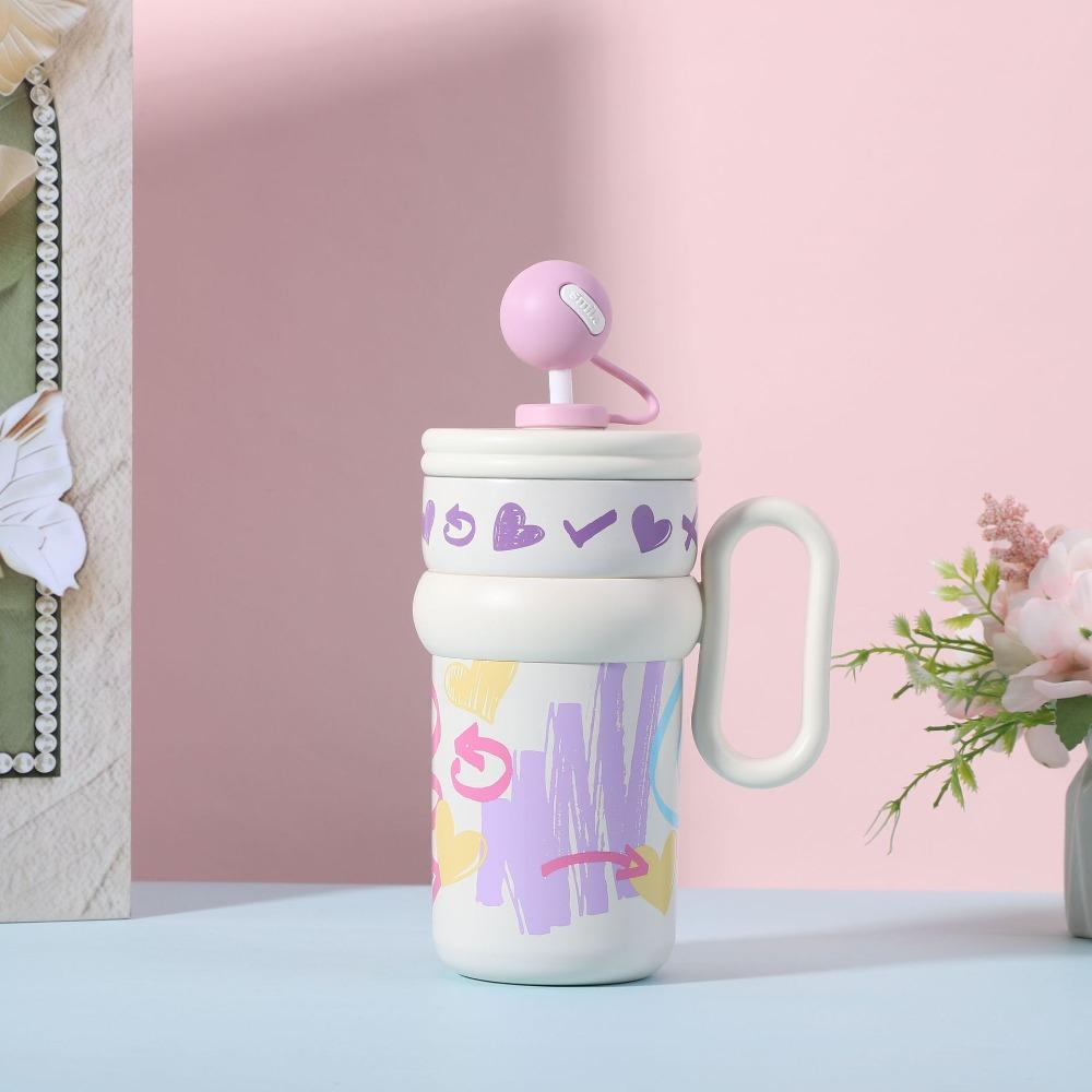 Cute Thermos Bottle 540ML Thermos Cup Portable Thermal Water Bottle  Office