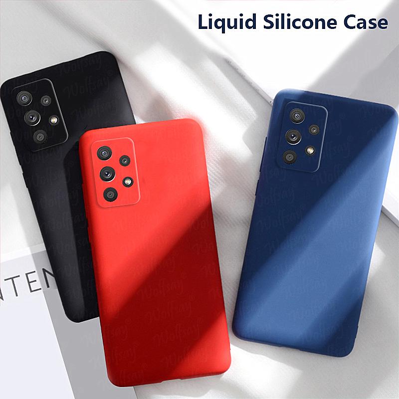 For Samsung Galaxy A72 Case For Samsung A72 Cover Silicone Soft Liquid Silm Rubber Case For Samsung Galaxy A72 A52 A12 A51 M51