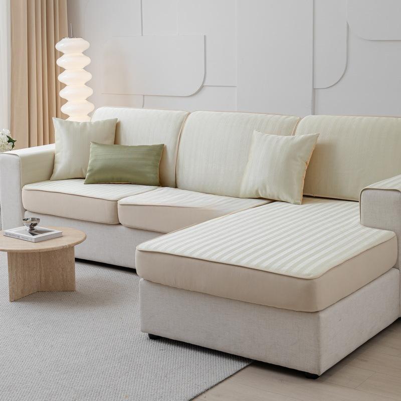 Summer Washable Ice Silk Sofa Cover All-Inclusive Modern Simple Herringbone Pattern Sofa Universal for Four Seasons