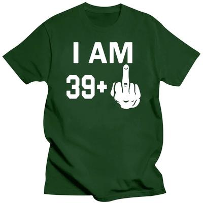 Men's T-Shirt I Am 39 Middle Finger 40th Cool Funny Birthday Gifts Idea T Shirt for Man Husband Daddy Father's Day Present#Color(1)
