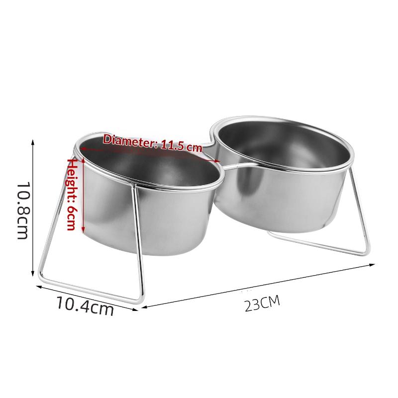 New 304 Stainless Steel Single And Double Cats Dogs Bowl Neck Protection Anti Slip Anti Overturning Cats Dogs Feeding Water Bowl
