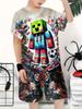 2026 Summer New Children's Set, Casual Fashion Printed Pullover Sweatshirt and Shorts, Boys' Sportswear