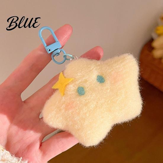 Mini Stuffed Pendants for Schoolbags Star Moon Plush Pendant, Cute Keychain Charm Soft Fabric Decorations with Blush Face Lobster Clasp, Pendant