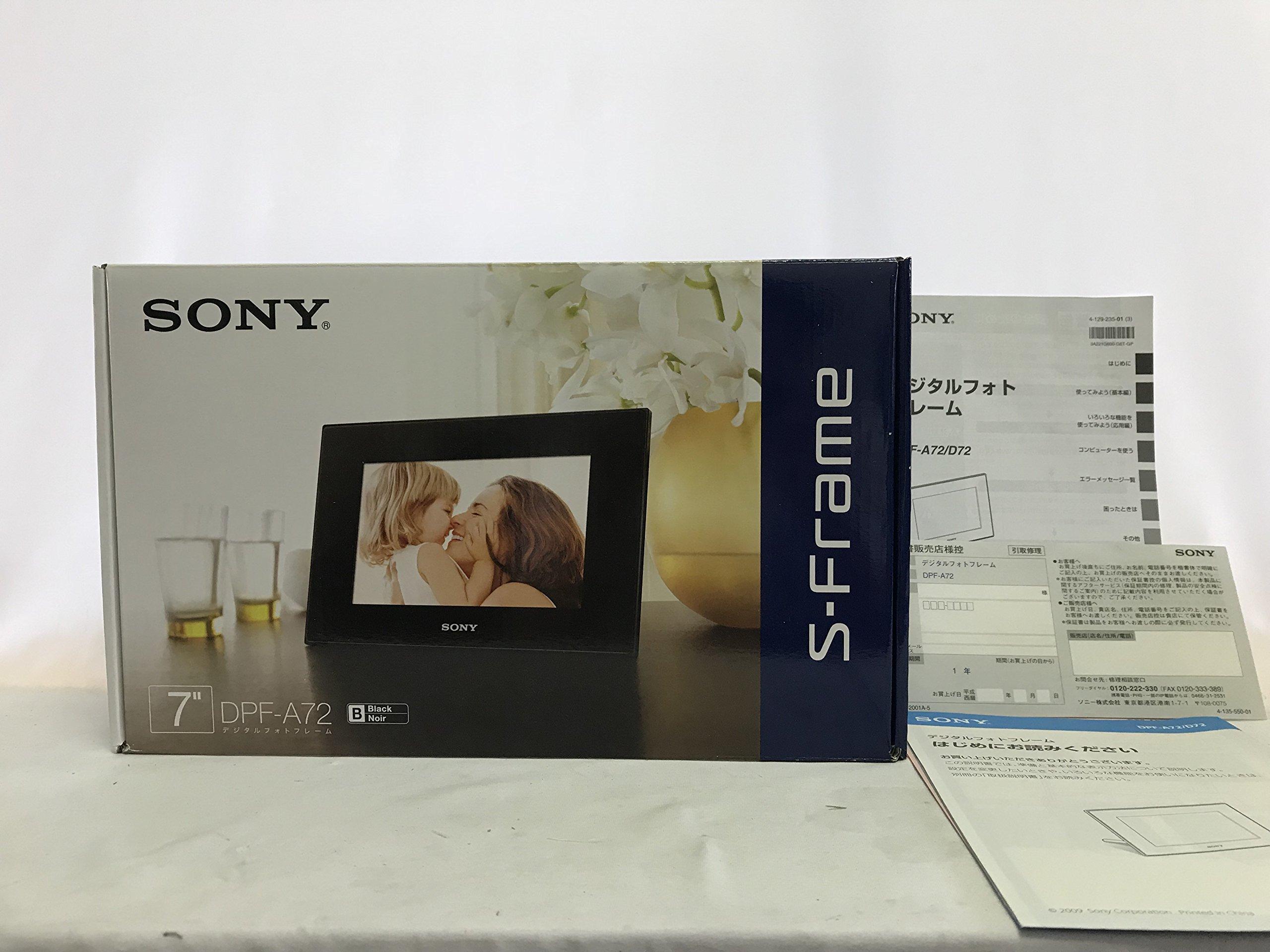 

Sony Цифровая фоторамка тип A72 память 128 МБ черная S-Frame 7.0 встроенный DPF-A72/B чёрный