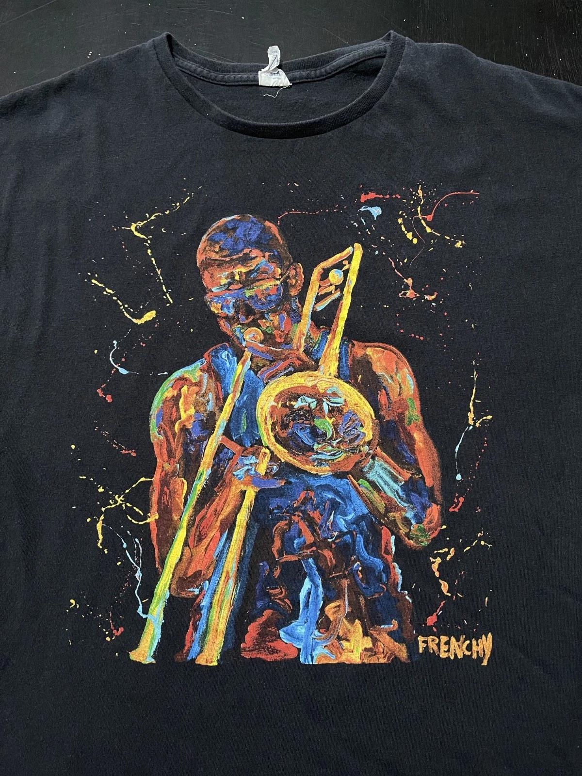 

Frenchy New Orleans Trombone Art Gallery T-Shirt, Black, Size: XL 4XL