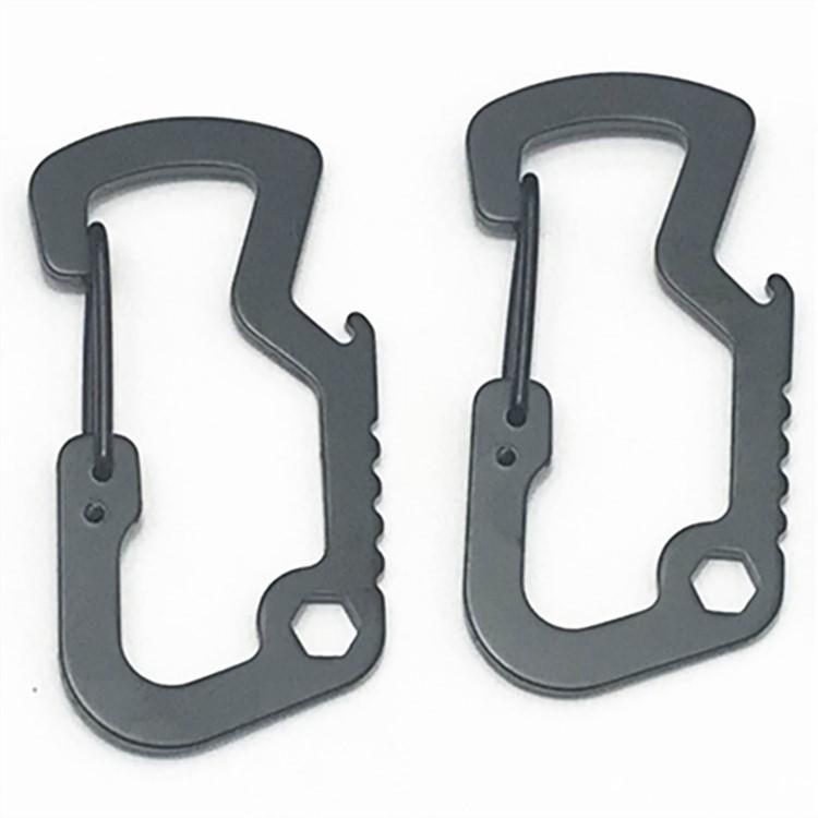 Multi-Function Stainless Steel EDC Carabiner with Bottle Opener & Quick Release Hook
