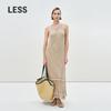 LESS 2025 Summer 100% Cotton A-Line Sling Dress