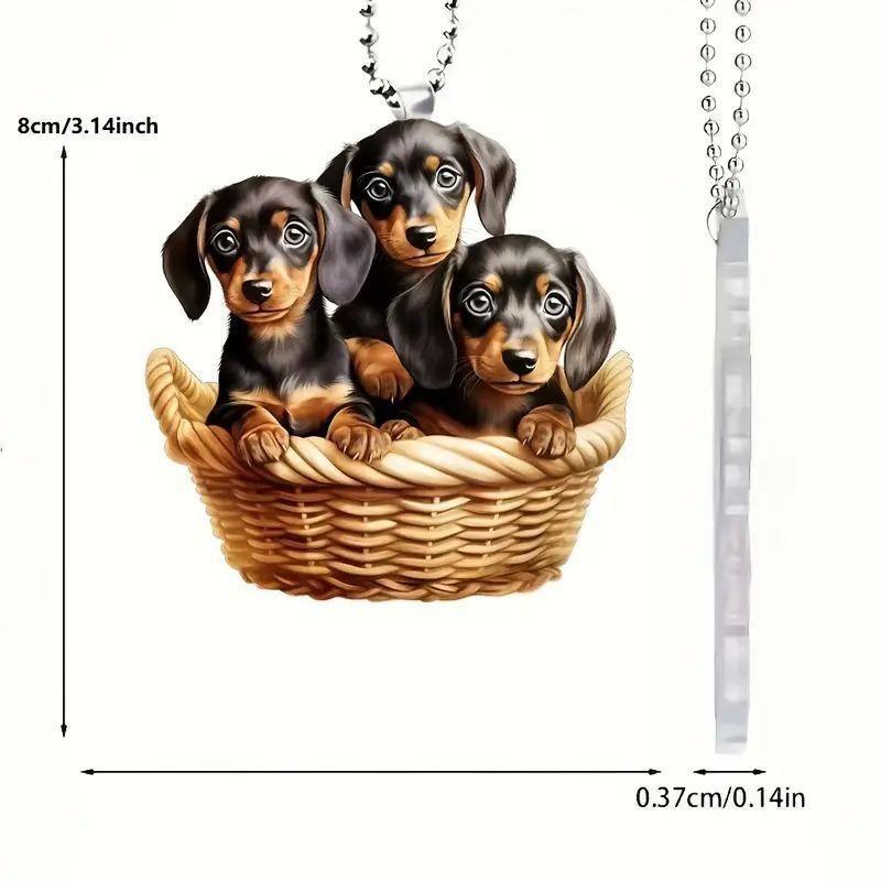 

Мультяшный Яркий Акриловый Аксессуар для Автомобиля с Собакой для Стильного Декора Интерьера и Брелок