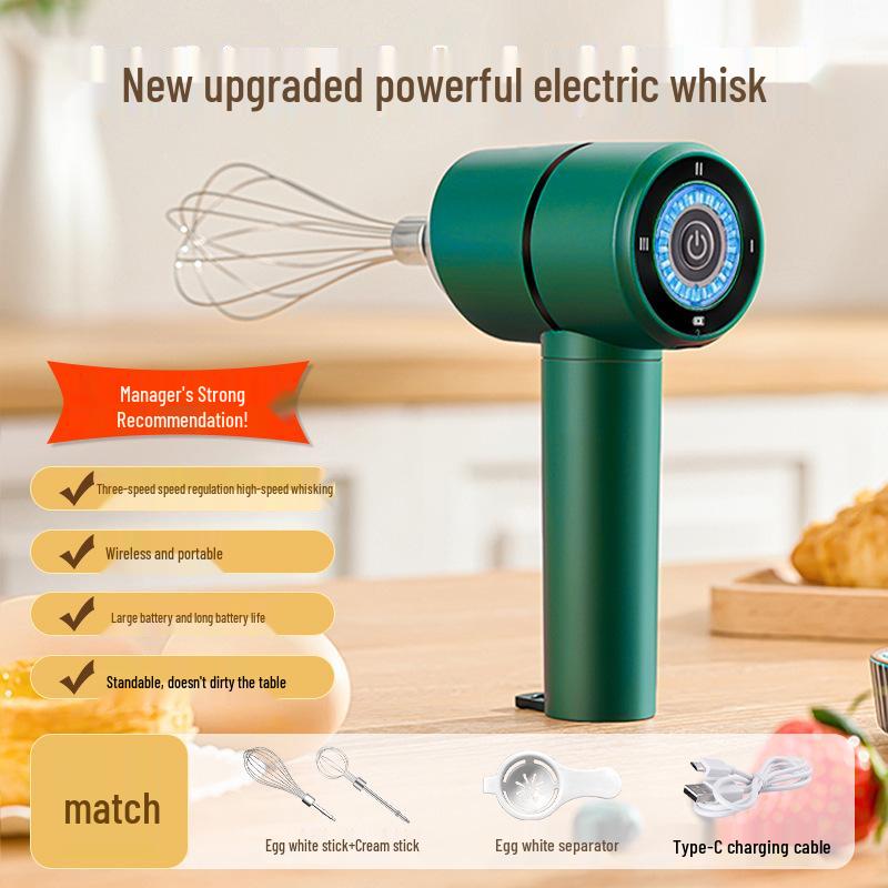 Rongshengda Handlicher Elektrischer Eieraufschläger & Sahneschläger zum Backen