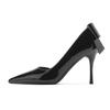 6-1 pointed thin heel high heels women's side empty bow high heel single shoes nude professional work shoes