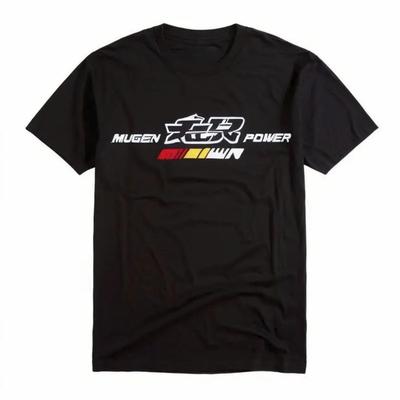 Men's 100% Cotton Graphic T-Shirt with Mugen Train Racing Print Relaxed Fit Short Sleeve Round Neck Tee Breathable Fabric