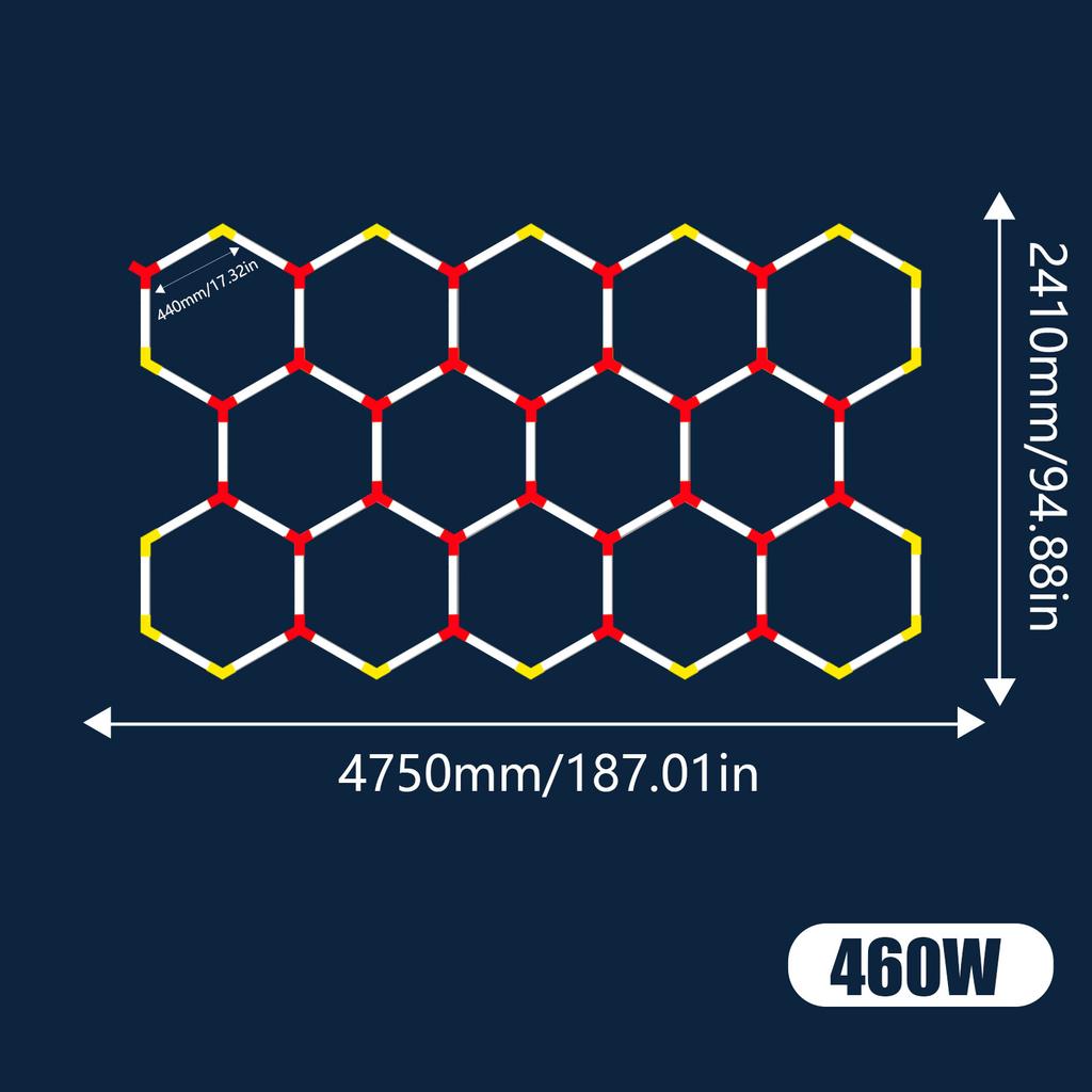 Hexagon Honeycomb Led Lights Garage Light Ceiling Lighting AC85-265V Garage LED Lights For Auto Car Body Repair Workshop