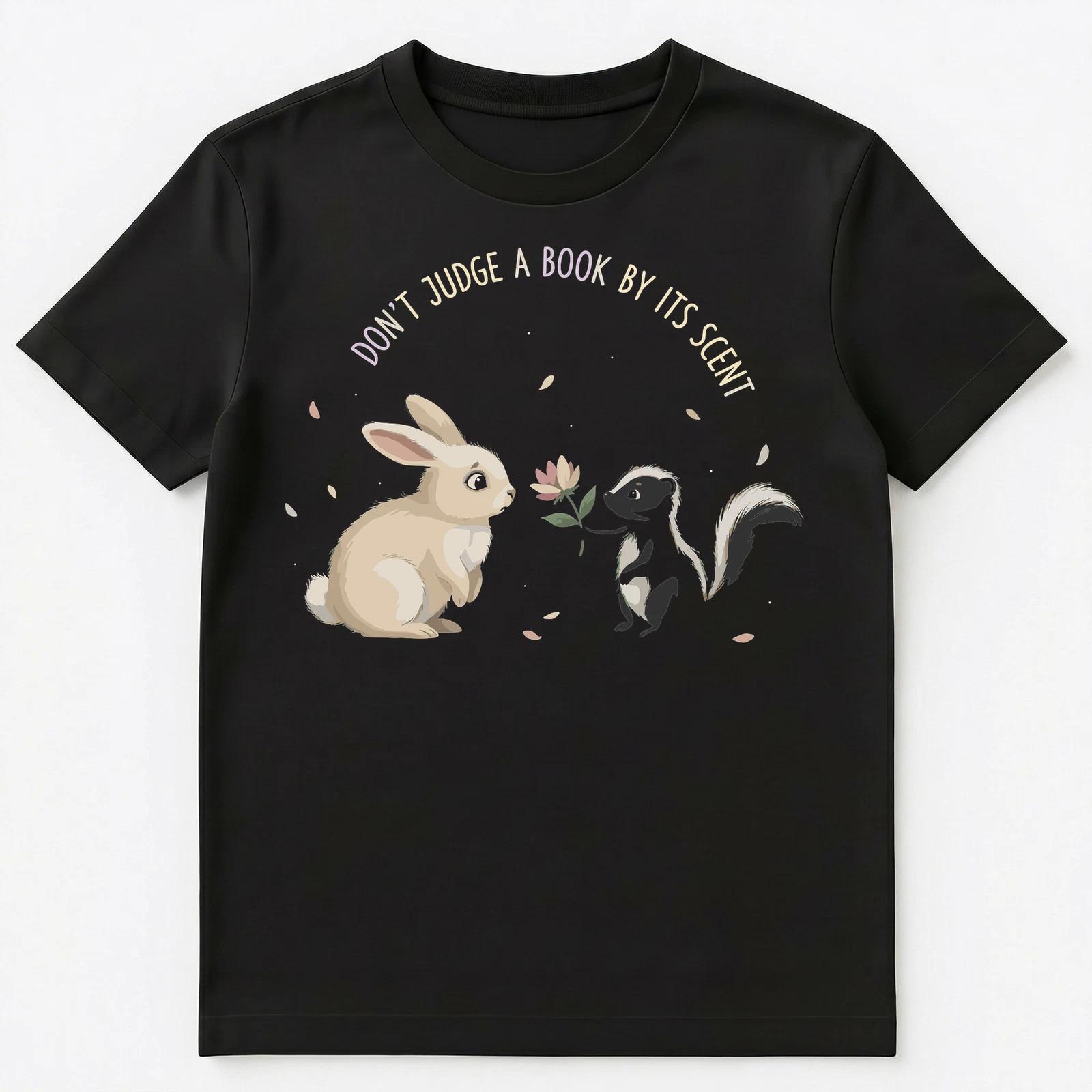 Charming Bunny And Skunk Kindness Quote Art Unisex T-Shirt M
