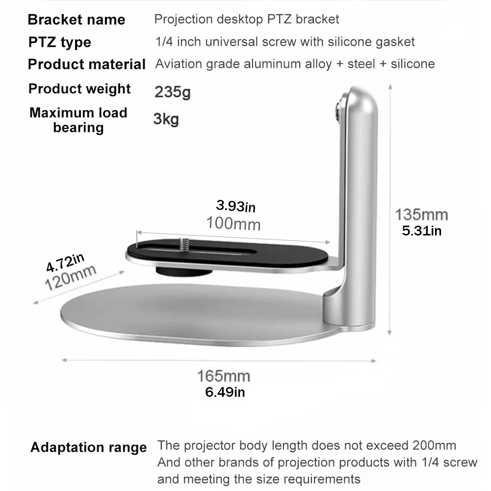 360-Angle Projector Desktop Stand Indoor Outdoor For Mini Projector Display Bracket Aluminum Al K7P9